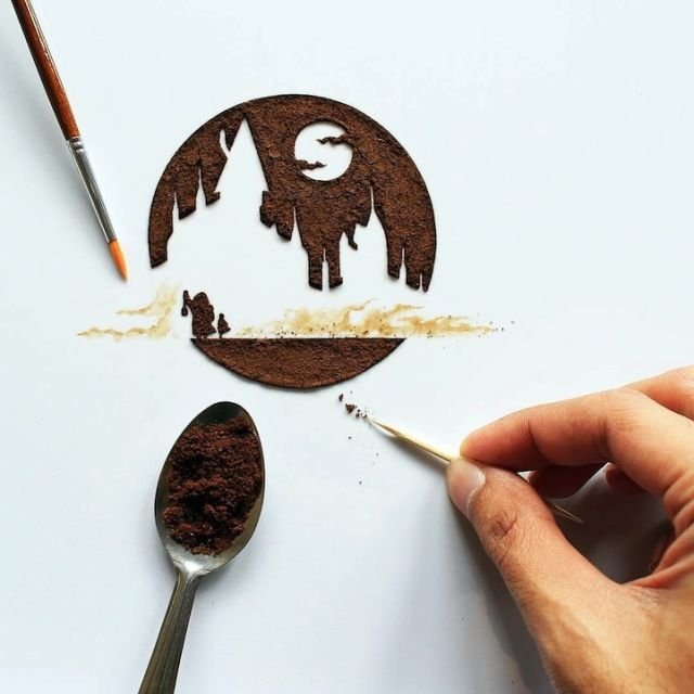 Рисование кофем