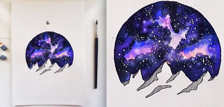 Космос акварелью