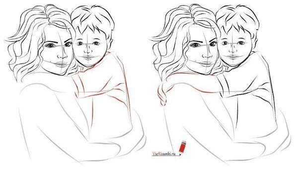 Рисунок мамы для срисовки