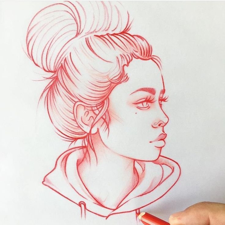 Рисунок девушки карандашом