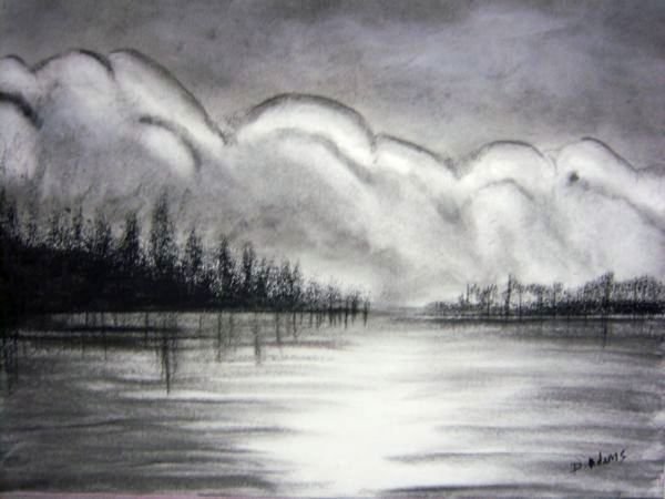 Углем пейзаж легкий для начинающих