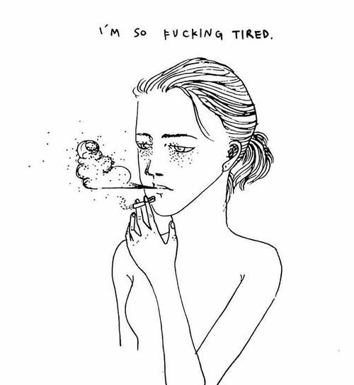 Рисунок курящей девушки