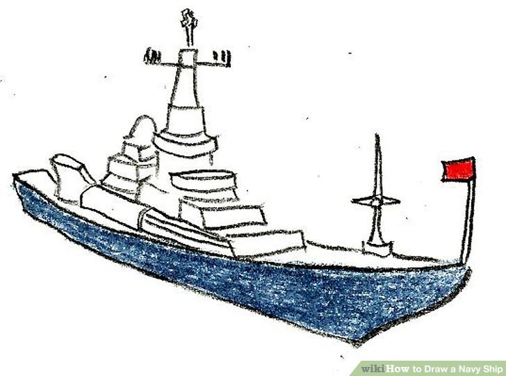 Военный корабль рисунок