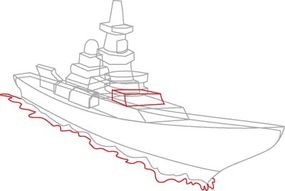 Военный корабль рисунок для детей
