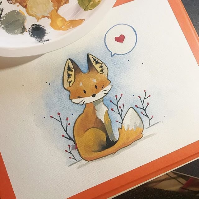 Лисенок для срисовки