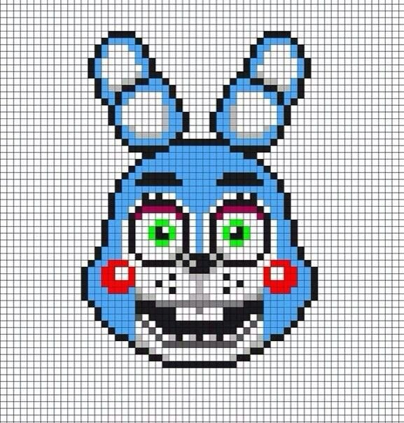 Рисунки по клеточкам ФНАФ Бонни