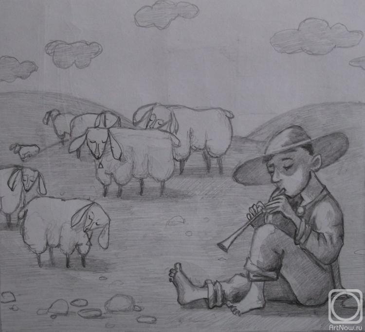 Пастушка рисунок