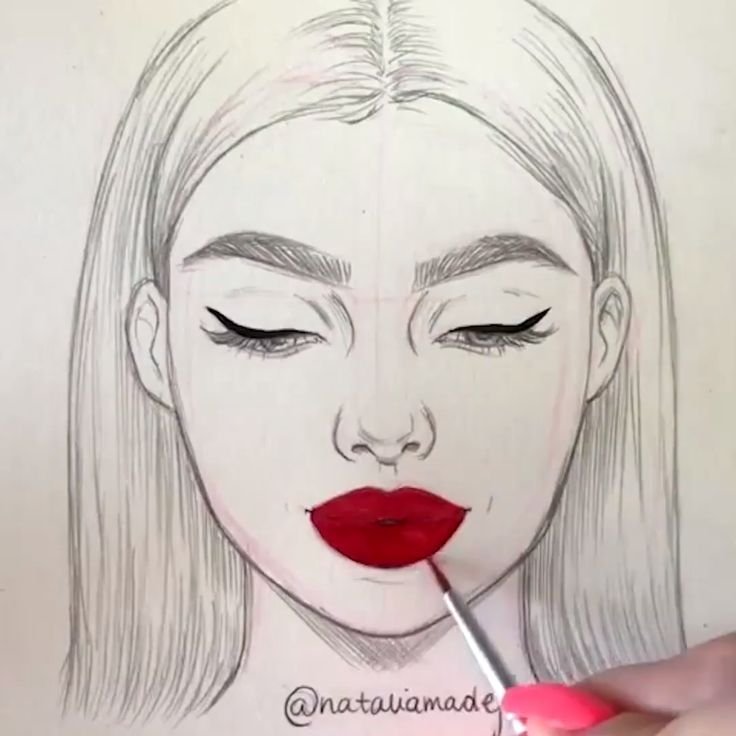 Рисунки карандашом для срисовки девушки