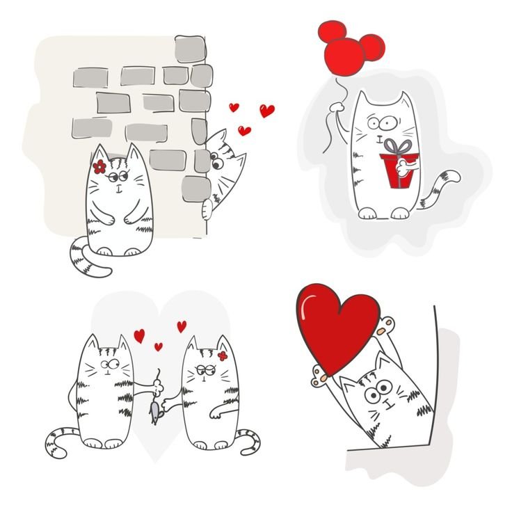 С днем влюбленных котики