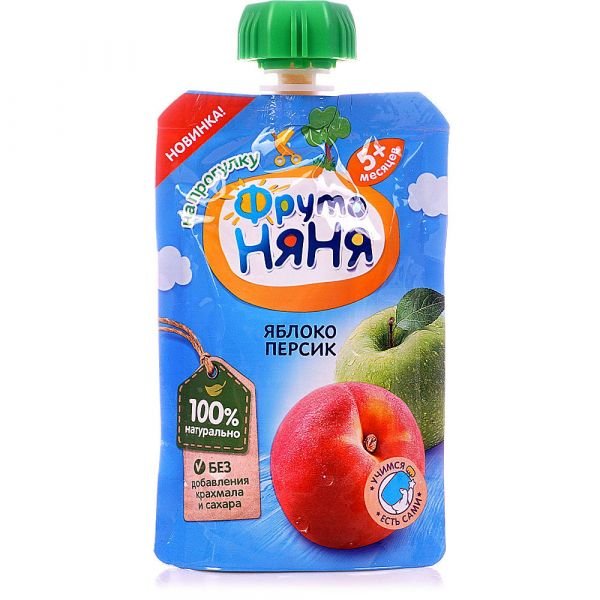 ФРУТОНЯНЯ пюре яблоко/персик 90г