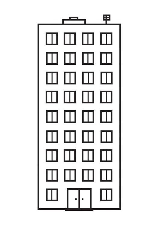Много этажний дом ченрно белий