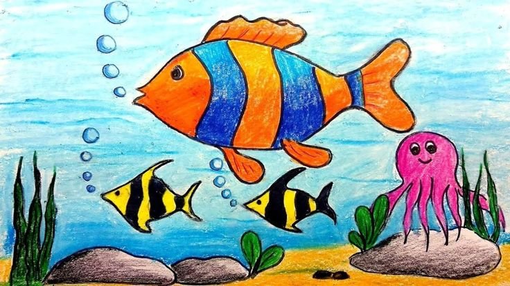 Рисование цветными карандашами для детей