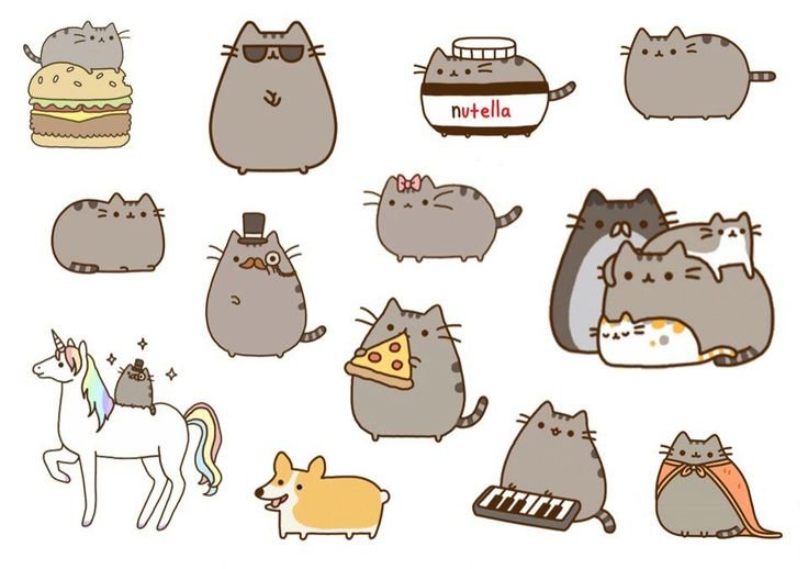 Наклейки котики Пушин