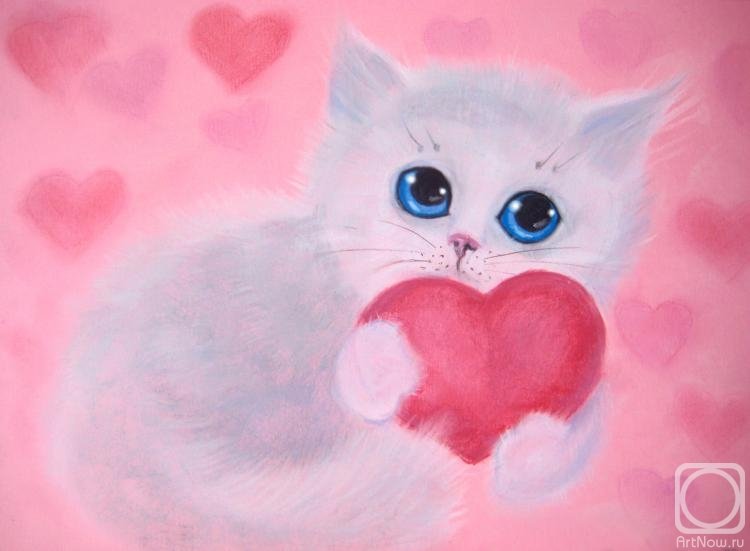 Котик с сердечком
