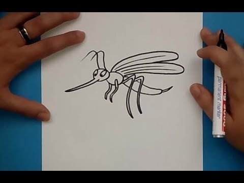 Комар поэтапное рисование