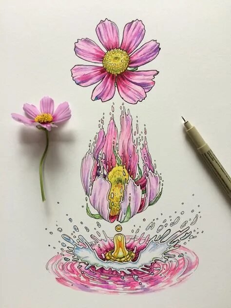 Цветы арт рисунки