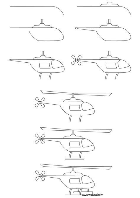 Вертолёт рисунок лёгкий