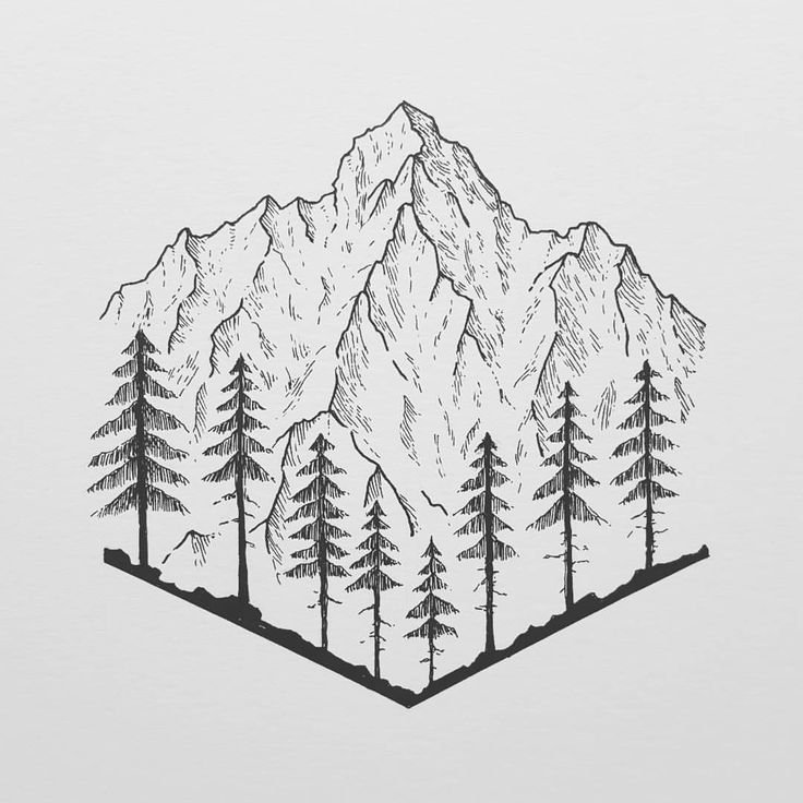 Рисунок горы карандашом для срисовки