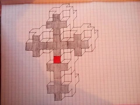 Рисунки на листке в клеточку