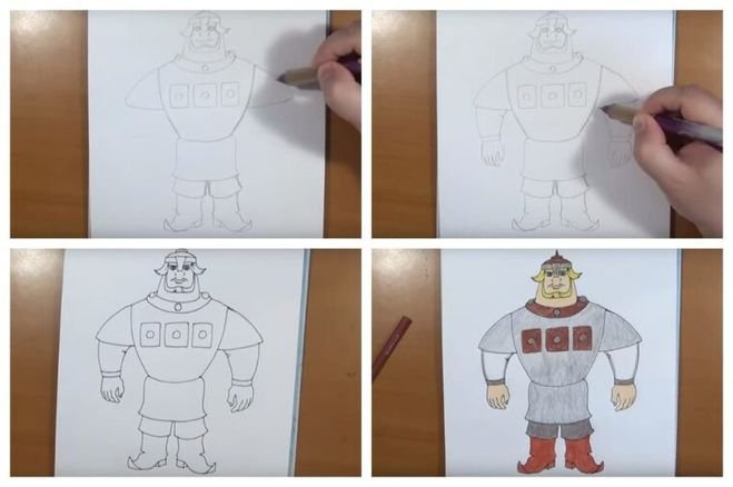 Детские рисунки богатырей