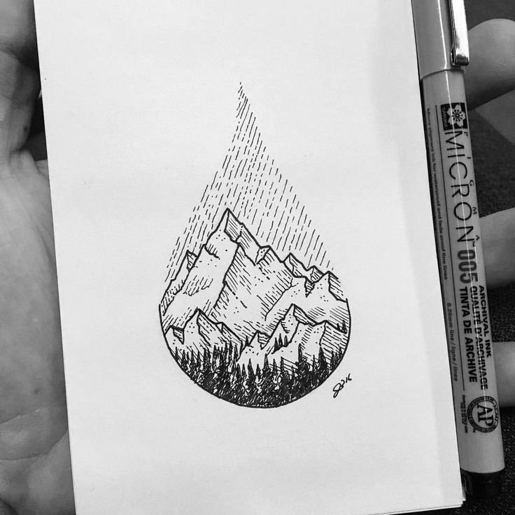 Рисунки чёрной гелевой ручкой