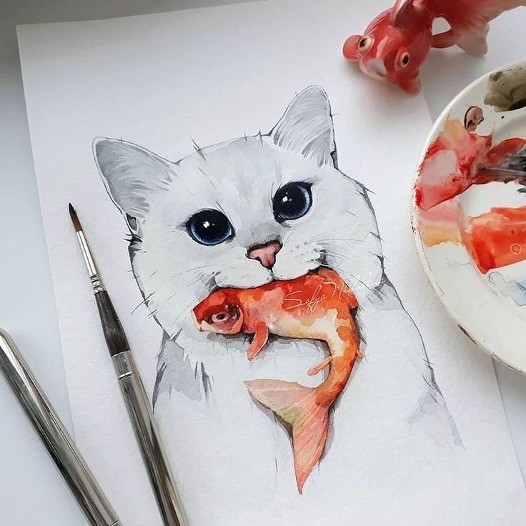 Коты рисунки
