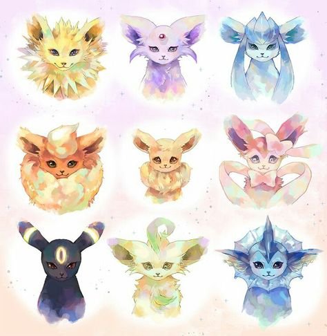 Покемон Eevee Эволюция арт