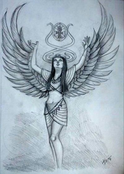 Исида богиня Египта рисунок