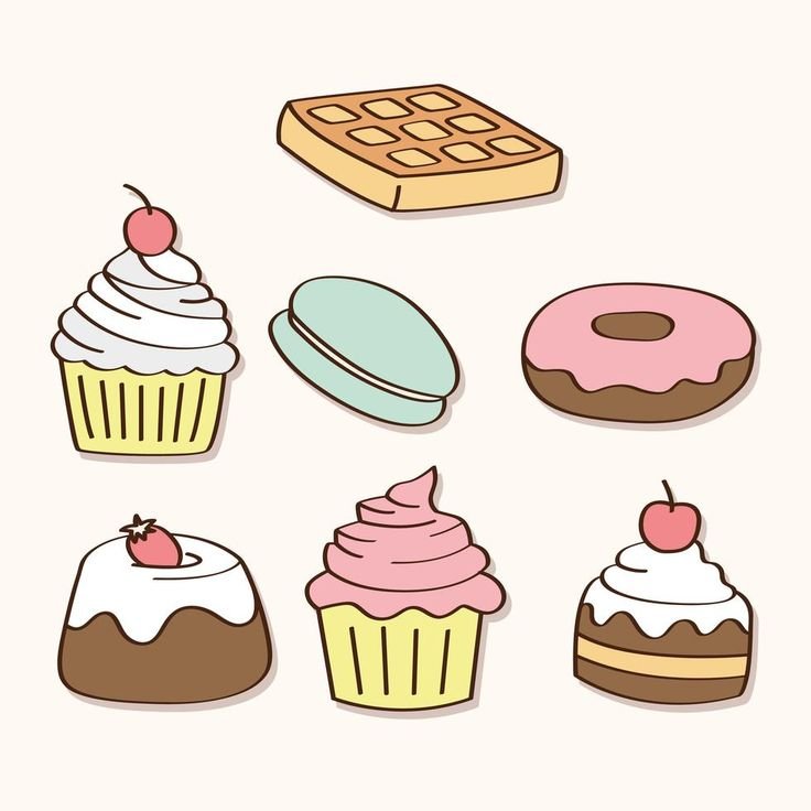 Вкусняшки рисунок для срисовки легко
