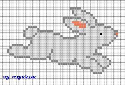 Рисунки по клеточкам заяц