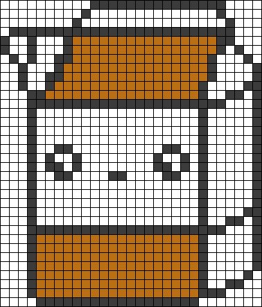 Кавайные рисунки по клеточкам