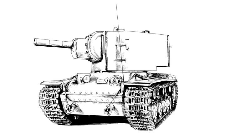 Танк кв 2 рисунок