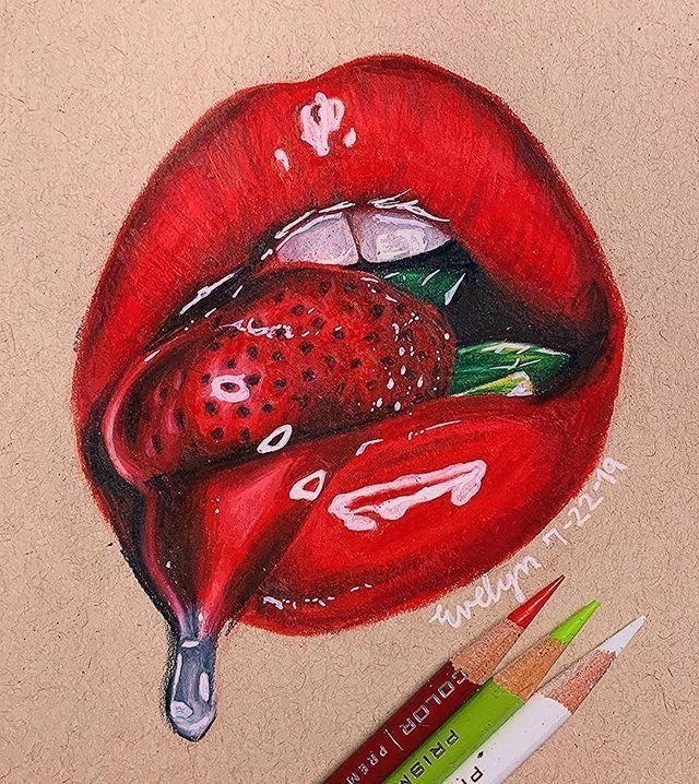 Красивые губы рисунок