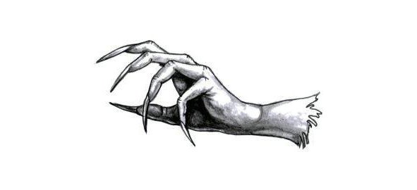 Рука с когтями эскиз