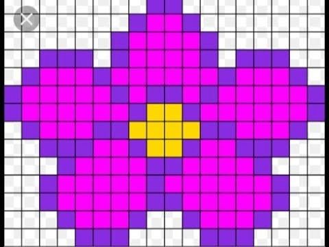 Цветы по клеточкам маленькие