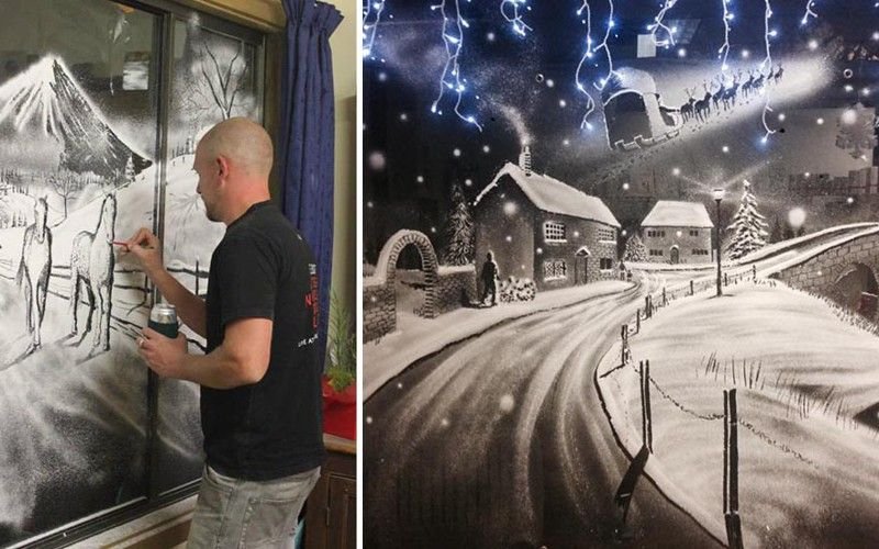 Рисунки на окнах