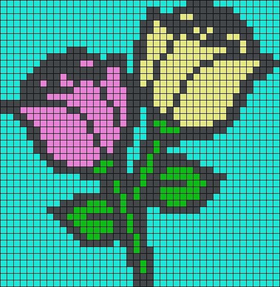 Рисунки по клеточкам цветы