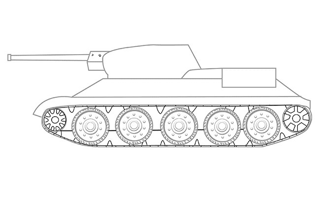 Танк т34 контур