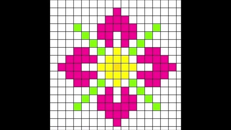 Рисунки по клеточкам цветы