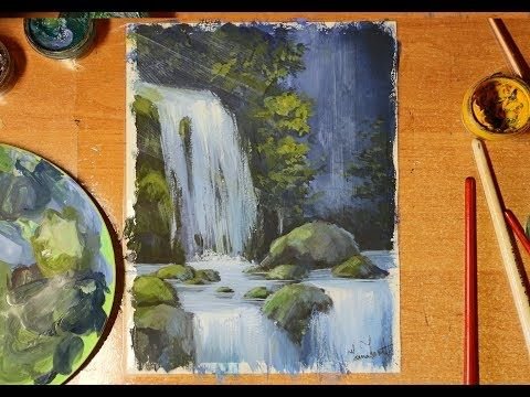 Правополушарное рисование водопад