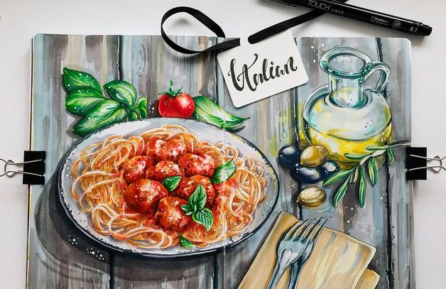 Итальянская кухня иллюстрации