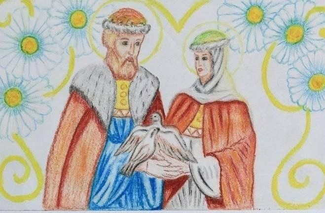 Рисунок по повести Петр и Феврония Муромские
