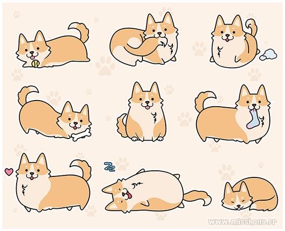 Корги рисунок для срисовки