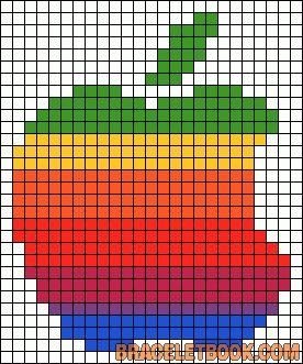 Рисование по клеточкам яблоко