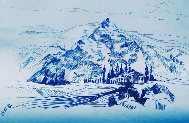 Горы рисунок