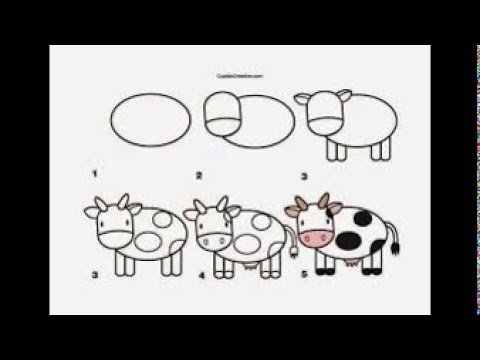 Поэтапный рисунок коровы