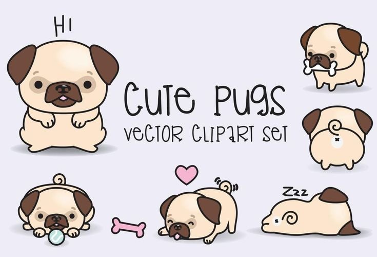 Мопс рисунок для срисовки