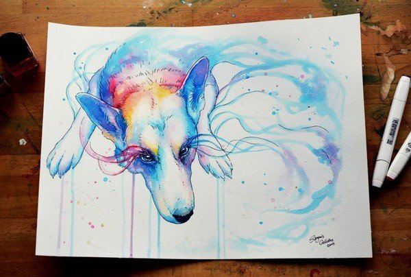 Рисунки акварелью сложные