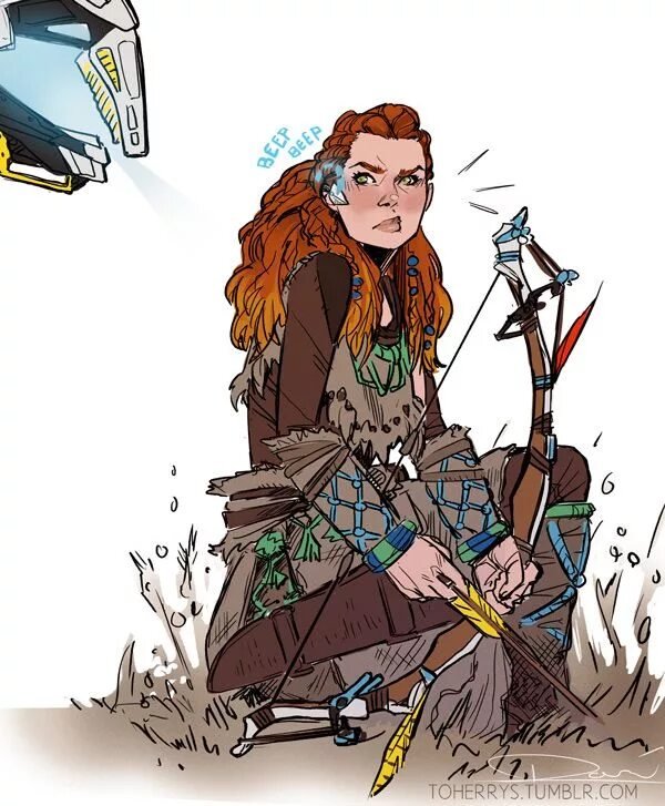 Horizon Zero Dawn Элой концепт арт