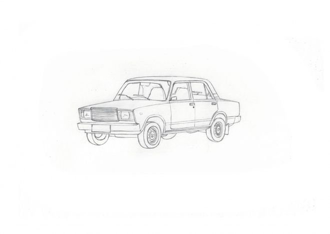ВАЗ 2107 сзади рисунок
